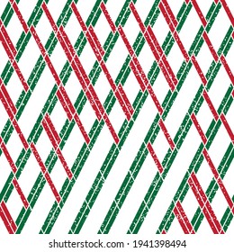 Seamless pattern with grunge oblique colored segments