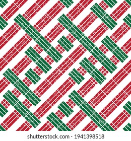 Seamless pattern with grunge oblique colored segments