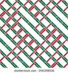 Seamless pattern with grunge oblique colored segments