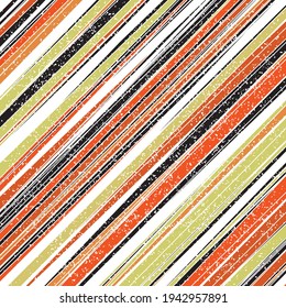 Seamless pattern with grunge oblique colored bands