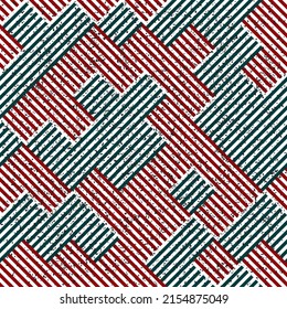 seamless pattern with grunge oblique red segments