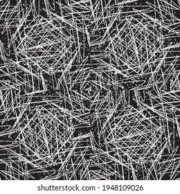 Seamless pattern with grunge oblique white segments