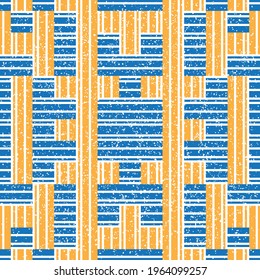 Seamless pattern with grunge orange and blue bands.eps