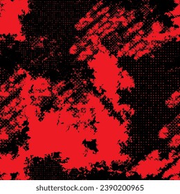 Seamless Pattern Grunge Red with Dots