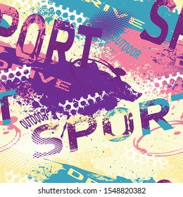 Seamless pattern with grunge spots for sport clothes.