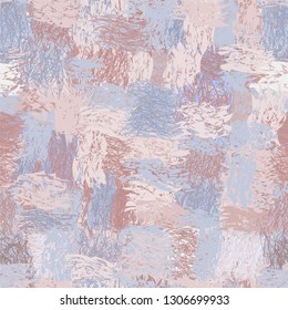 Seamless pattern with grunge striped ,scribble,rough intersected  elements in pastel blue,white,beige, brown colors for web design