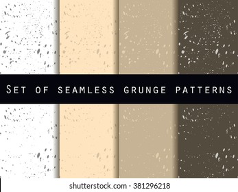 Seamless pattern in grunge style with blots and strokes. Set. For wallpaper, bed linen, tiles, fabrics, backgrounds. Vector texture.