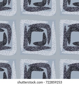 Seamless pattern. Grunge style. Careless lines. Linear construction of elements.