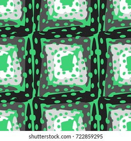 Seamless pattern. Grunge style. Careless lines. Linear construction of elements.