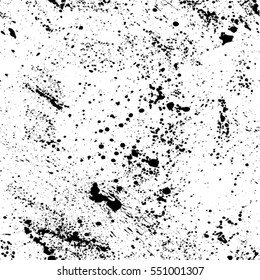 Seamless pattern in grunge style. Ink splashes. Black and white spray texture.