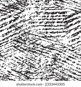 Nahtloses Muster, Grunge-Textur mit Kratzern, Farbstreifen, Pinselstriche. Abstrakter grafischer Hintergrund mit einem schwarzen chaotischen Muster auf weißer Oberfläche. Vektorgrafik.