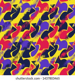Seamless pattern with grunge urban repeat elements.