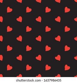 Seamless pattern with grunge Valentines hearts. Design element for banner, fabric, wallpaper, gift wrap. Romantic vector illustration.