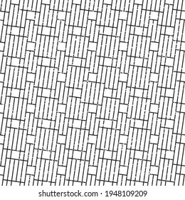 Seamless pattern with grunge wavy black segments