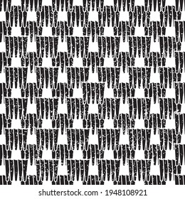 Seamless pattern with grunge wavy  white segments