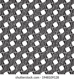 Seamless pattern with grunge wavy  white segments