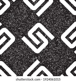 Seamless pattern with grunge white S letter