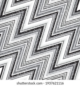 Seamless pattern with grunge zigzag black lines