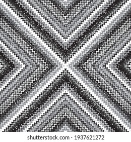 Seamless pattern with grunge zigzag black lines