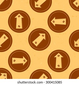 Seamless pattern with grungy arrows on aged paper
