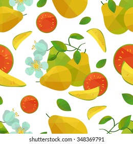 Seamless pattern guava and flower