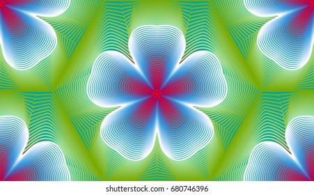 Seamless pattern. Guilloche. Stylized flowers.