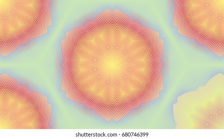 Seamless pattern. Guilloche. Stylized flowers.