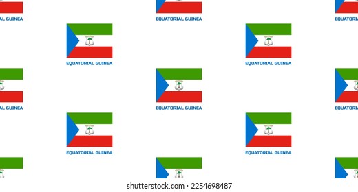 Seamless pattern  of the GUINEA EQUATORIAL state  flag. With the  caption of the country  name " EQUATORIAL GUINEA".