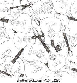 Seamless pattern with guitars