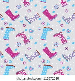 Seamless pattern of gumboots