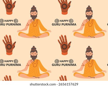 Seamless pattern for Guru Purnima . Vector illustration is ideal for textiles, wrapping paper.