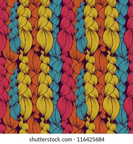 Seamless pattern with hair