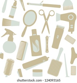 Seamless pattern with hair styling related objects 1