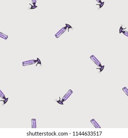 Seamless pattern with hair water spray. Vector fashion illustrations with watercolor style paint splashes. Design for logo, t shirt and uniform for hairdressing salon.