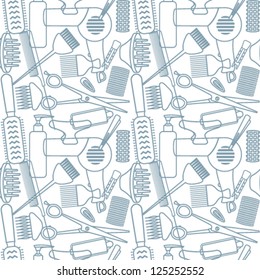 Seamless pattern with hairdressing related objects