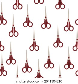 Seamless pattern with hairdressing scissors.