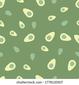 seamless pattern with half avocado and whole
