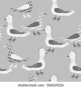 Seamless pattern, halftone, birds.