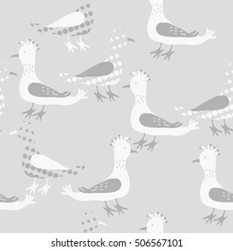 Seamless pattern, halftone, birds.