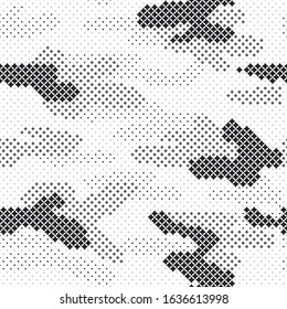Seamless pattern Halftone camouflage abstract Modern vector background