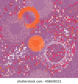 Seamless pattern halftone circles.Template for printing on fabric, wrapping paper, textiles. The effect of transparency. 