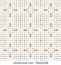 Seamless pattern halftone design. Cute textile print with dots. Vector fashion background. Vintage circles.