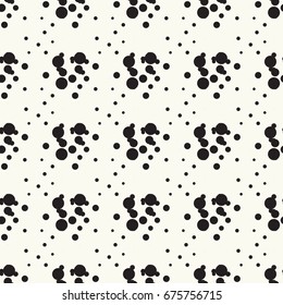 Seamless pattern halftone design. Modern textile print with dots. Vector fashion background. Grunge dirty circles