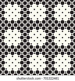 Seamless pattern halftone design. Modern textile print with dots. Vector fashion background. Grid of circles.