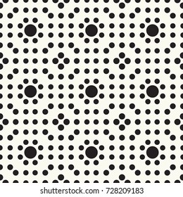 Seamless pattern halftone design. Modern textile print with cute dots. Vector fashion background. Grid of circles.
