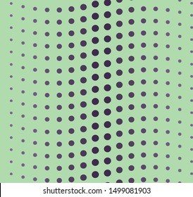 Seamless pattern of halftone dotted wavy lines. Abstract backdrop texture. Dark violet and light green colored background. Vector