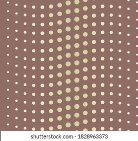 Seamless pattern of halftone dotted wavy lines. Abstract backdrop texture. Brown, green, cocoa soft colored background. Vector