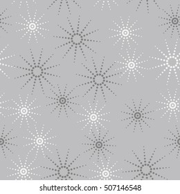 Seamless pattern, halftone, snowflakes.