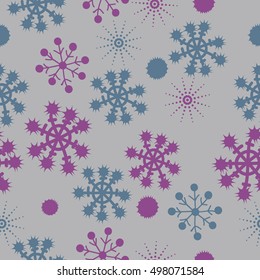  Seamless pattern of   halftone, snowflakes, blots .