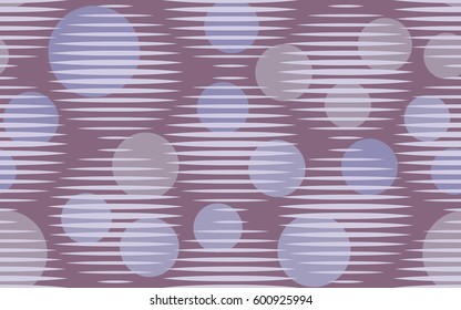 Seamless pattern. Halftone striped transparent spheres. Chaos circles. Fantastic star. Children's textiles. Flat. Cartoon. Abstraction.